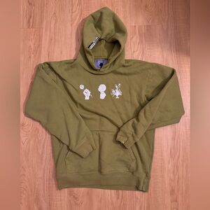 BLOOM & PLUME GREEN HOODIE JUST BEING GREAT SIZE LARGE